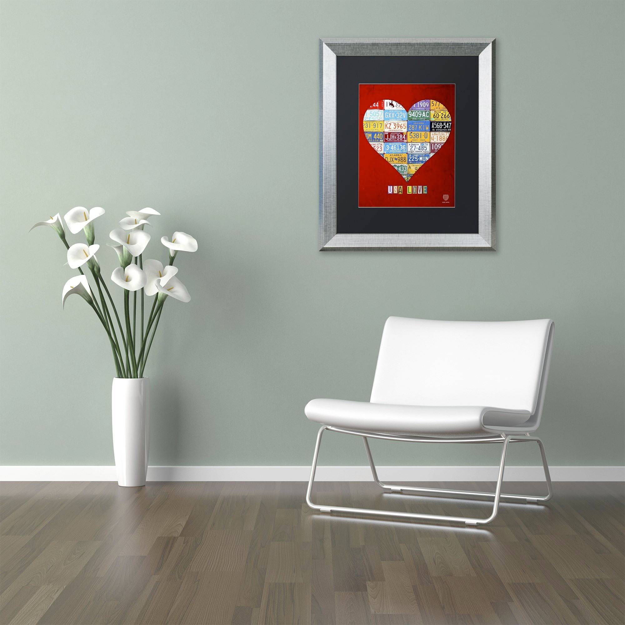 Trademark Fine Art 'Heart' Canvas Art by Design Turnpike, Black Matte, Silver Frame