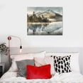 thumbnail image 5 of Acheng  Forest Mountain Art Canvas Picture - Landscape Nature Shadow Lake Painting Modern Snowy Misty Mountains Wall Print with Pine Tree Artwork for Living Room Office 16x12in, 5 of 6