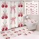 thumbnail image 1 of Accesorios de baño Cortina de ducha de San Valentín con lazo Impresión digital en tinta rosa Cortina divisoria impermeable para baño Conjunto de baño de poliéster, 1 of 6