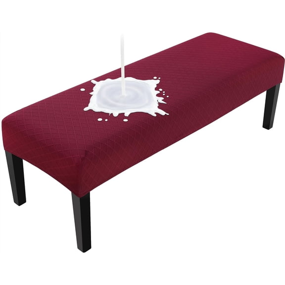 RVKXHD Waterproof Dining Bench Cover, Removable Washable Bench Slipcover and Seat Protector for Living Room, Bedroom, Kitchen and Dining Area, Furniture Cover for Everyday Home Use and Decor-Dark Red
