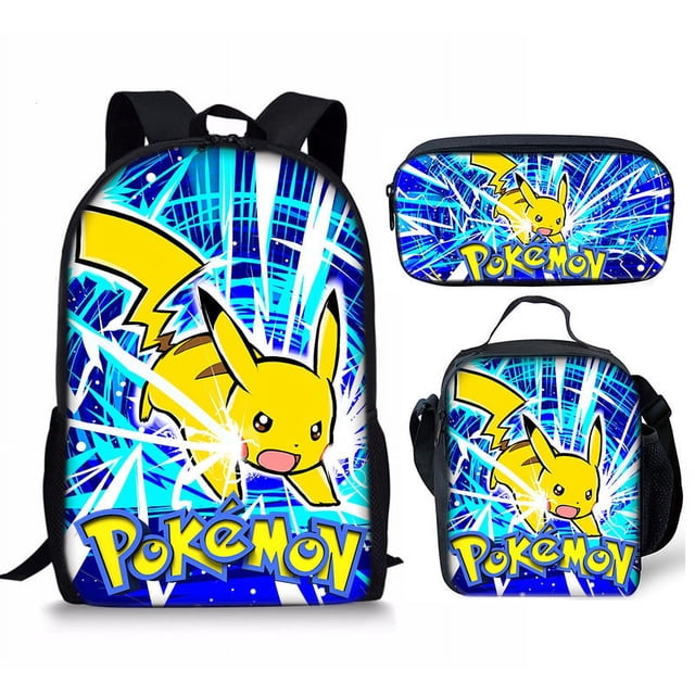 Pet Elf Student Bag Three-piece Set, Pencil Case Backpack-week
