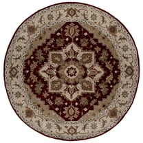SAFAVIEH Royalty Corine Oriental Area Rug, Red/Beige, 7' x 7' Round