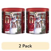 (2 pack) Great Value Christmas Popcorn Tin, Westie and Snowman, Assorted Popcorn, 21 oz.