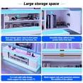thumbnail image 5 of Blotout 81" TV Stand with LED Lights & Power Outlet for 90/85/80 Inch TV, Modern Gaming Entertainment Center with High Gloss Cabinet, Media TV Console for Living Room, White, 5 of 10