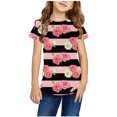 thumbnail image 2 of Penkiiy T-Shirts à Rayures Florales pour Garçons et Filles, T-Shirts à Col Rond Manches Courtes 7-8 Ans Multicolore, 2 of 5