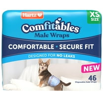 Hartz Comfitables Male Dog Wraps with Stretchy Waistband, XS 46 Count