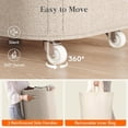 thumbnail image 2 of 105L Plastic Laundry Basket with Lid, Large Clothes Hamper with Wheels and Removable Bag, Tall Collapsible Rolling Storage Bin for Dorm Bedroom Bathroom, Beige, 2 of 4