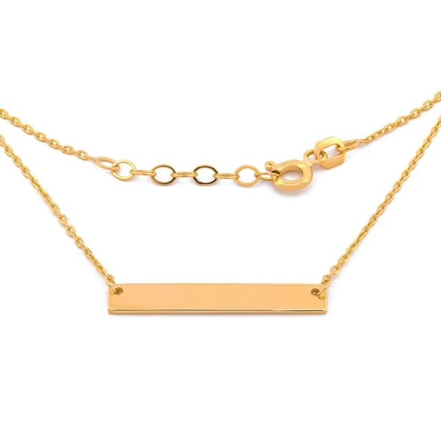 Cadena GARGANTILLA DAMA Casa del Anillo PLAQUITA ORO SÓLIDO 14K amarillo 45 cm