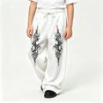 thumbnail image 2 of Luvior Y2k Baggy Sweatpants Boy and Girls Gothic Graphic Elastic Waist Wide Leg Track Pants Drawstring Athletic Joggers with Pockets, 2 of 5