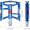 thumbnail image 2 of Rockbros Mountain Bike Pedals, Alloy Platform Bicycle Pedals, Blue 4 Bearings, 2 of 7