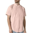 thumbnail image 1 of Chemise à Manches Courtes Texturée pour Hommes, Col Rond Décontracté, Tissu Extensible Respirant pour l'Été et Usage Quotidien, 1 of 4