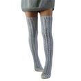 thumbnail image 2 of Dyfzdhu Women Cable Knitted Thigh High Boot Socks Extra Long Winter Stockings Over Knee Leg Thermalers, 2 of 3