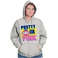 thumbnail image 3 of Pretty In Pink Dubble Bubble Logo Zip Hoodie Sweatshirt Women Brisco Brands S, 3 of 6