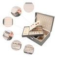 thumbnail image 5 of Unique Bargains 2 Layer Jewelry Box PU Leather Jewelry Organizer Case Storage with Drawer Grey, 5 of 8