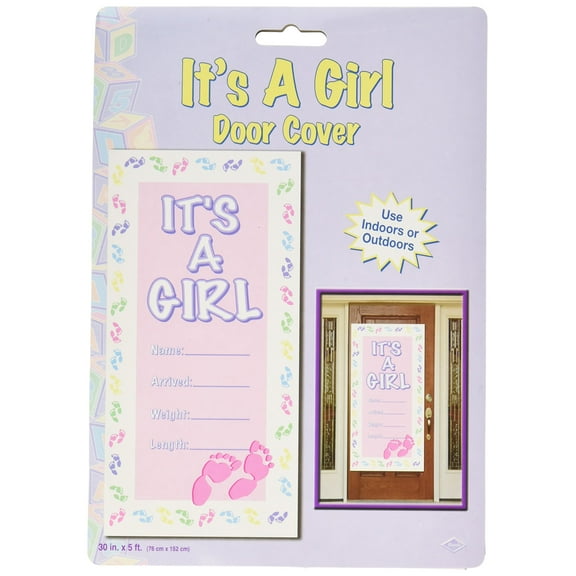 It's A Girl Door Cover Party Accessory (1 count) (1/Pkg)