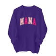thumbnail image 4 of Sudadera Penkiiy Mama Mujer Glitter Patch Mama Crewneck Sudaderas Mama Print Manga Larga Moda Suelta Suéter XL Púrpura, 4 of 7