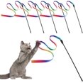 thumbnail image 1 of 5 Pack Baguettes Chat Interactives - Ruban de Tissu Coloré Bâtons Jouet Chat Interactif Jouet Chat Intérieur, 1 of 5