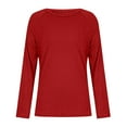 thumbnail image 3 of MELDVDIB Womens Sweater Knit Fall Winter Solid Color Long Sleeve Loose Pullover Tops Trendy Casual Stretch Comfy Crewneck Lounge Outfit Red 2XL, 3 of 8