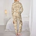 thumbnail image 5 of Kll Coffee Time Print Women'S Long Sleeve Pajamas With Pants Sleepwear Loungewear 2 Set-X-Large, 5 of 9