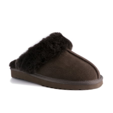 

Aus Wooli Australia Unisex Sheepskin Wool Sydney Slippers - Chocolate