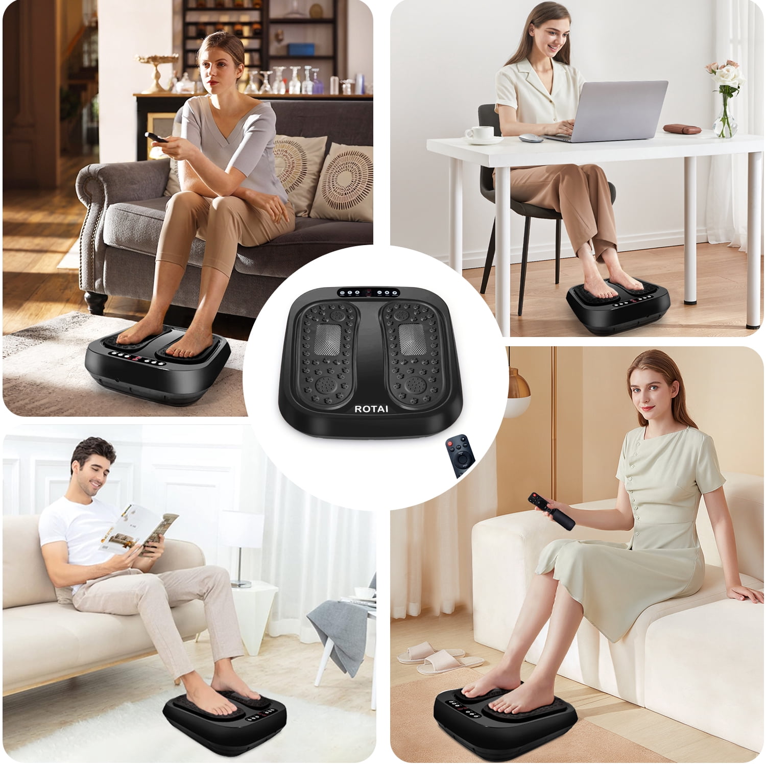 BEF Upgraded Electric Foot Massager Machine, 5 Auto Modes 20 Levels Speed, Remote Control, Deep Kneading Therapy by BEF, Gifts for family menbers