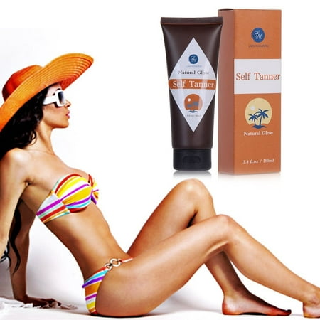 Self Tanner Lotion And Self Tanner mitt,Organic Tanner For All Skin Tones,And Padded Microfiber Applicator Tan Lotion Body and Face Applicator Glove For Bronzing and Golden