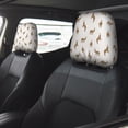 thumbnail image 4 of 2 PCS Car Headrest Cover, Minimalist Cartoon Cute Goat Soft Car Seat Head Rest Cover Protector Interior Car Accessories Seat Covers for Cars Truck Auto Only Covers, 4 of 8