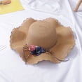 thumbnail image 2 of Eleanos Children Kids Sun Hat Girl Summer Floral Design Beach Straw Hats Flat Cap, 2 of 2
