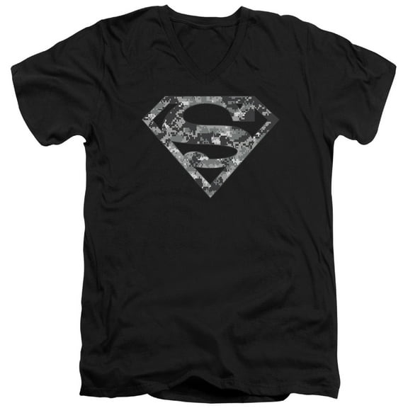 Superman - Urban Camo Shield - Slim Fit V Neck Shirt - XX-Large