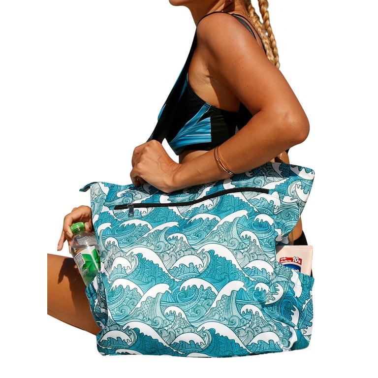 YouLoveIt Beach Bag Handmade Shoulder Beach Bag Gym Bag Tote Bags Shoulder Bag Floral Water Resistant Large Daily Bags for Travel Gym Swim and Beach