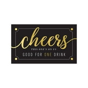 Black and Faux Gold Drink Tickets / Wedding Cheers Drink Tickets / Corporate Event Drink Cards / 50 Count
