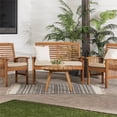 thumbnail image 3 of 4-Piece Solid Acacia Wood Conversation Set in Brown, 3 of 6