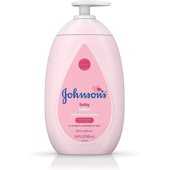 Johnson's Baby Moisturizing Pink Lotion with Coconut Oil Hypoallergenic 16.9 Fl Oz, Pack of 3