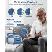 Jazmm CD Player Combo with Bluetooth, Boombox Cassette Portable CD Players, Support AM FM Radio/Remote Control/AUX/USB/Earphone, AC/Battery Operated, LCD Display for Home,Kids,Gift (Blue)