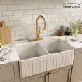 thumbnail image 3 of Boyel Living Kitchen Faucet with Pull Down Sprayer,Single Handle Kitchen Sink Faucets Extended Pull Down Hose Faucets with Deck Plate Suit to 1 or 3 Holes Brushed Gold, 3 of 11