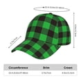 thumbnail image 2 of Fotbe Buffalo Plaid Green Black Gorro Clásico de Béisbol, Gorra Ajustable con Broche Snapback, Gorro de Exterior de Algodón Suave, 2 of 6