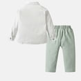 thumbnail image 4 of mgoYE Baby Boy Suit Toddler Formal Outfit Kids 3 Piece Vest Gentleman Clothes Long Sleeve Shirt and Pants Set(Light Green,1-2 Years), 4 of 7