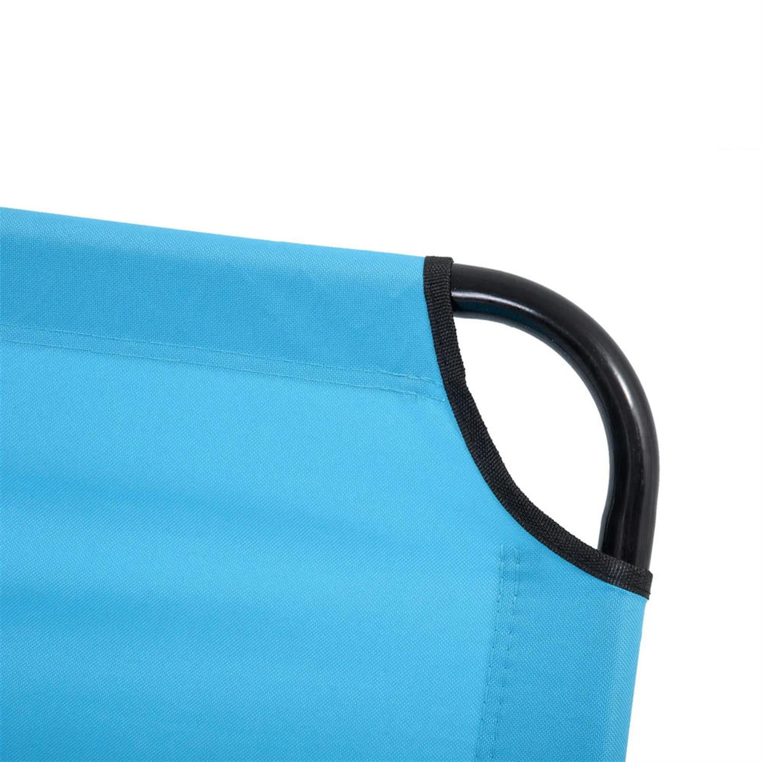 Demi Bonn Folding Chaise Lounge Beach Chairs with Steel Frame, 5-Position Reclining Outdoor Sun Tanning Seats for Yard & Patio, Blue