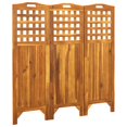 thumbnail image 1 of vidaXL 3-Panel Room Divider 121x2x120 cm Solid Acacia Wood, 1 of 5