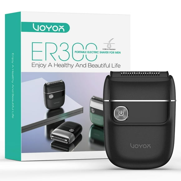 Afeitadora de láminas VOYOR 2 en 1 para hombre, afeitadora eléctrica portátil con cuchillas recargables, afeitadora multifunción para peluquero, afeitadora de viaje lavable IPX6 ER300 (negra)