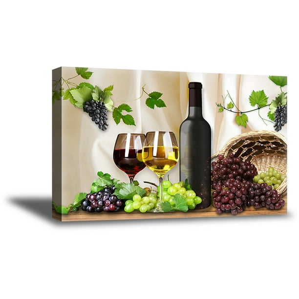 Awkward Styles Wine Wall Decor Wine Canvas Wall Art Gifts for Women and Men Wine and Grapes Kitchen Decor Wine Wall Art Home Decor Gifts Wine Canvas ...