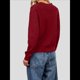 thumbnail image 4 of Suéter de Cuello de Solapa para Mujer, Chaqueta de Punto con Botones y Abertura Frontal, Cárdigan de Larga con Botones Vino Tinto M, 4 of 7
