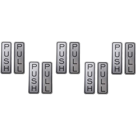 King Of Wonder Brushed 304 Grade Stainless Steel Premium Push/Pull Set Door Vertical Sign 5 x 1.5 inch Stylish (Pack of 5)