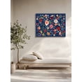 thumbnail image 5 of Navy Blue Flowers Wall Art for Living Room,Canvas Picture Wall Decor for Bathroom Bedroom,Spring Vintage Floral Leaves Farmhouse Painting Artwork for Office Kitchen Hallway Dining Room Decor 16"x20", 5 of 8