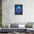 thumbnail image 6 of Ocean Shark Wall Art Nautical Shark Pictures Wall Decor Beach Coastal Undersea Sealife Canvas Painting Modern Artwork Home Decorations for Bathroom Bedroom Living Room Office Framed 12"x16", 6 of 6