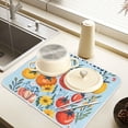 thumbnail image 2 of Yayeee Dish Drying Mat for Kitchen Counter 18" x 24" Microfiber Super Absorbent Coffee Decorative Pad, Yellow Floral Tomatoes, 2 of 9