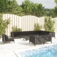 thumbnail image 1 of vidaXL 11 Piece Patio Lounge Set with Cushions Poly Rattan Dark Gray, 1 of 6