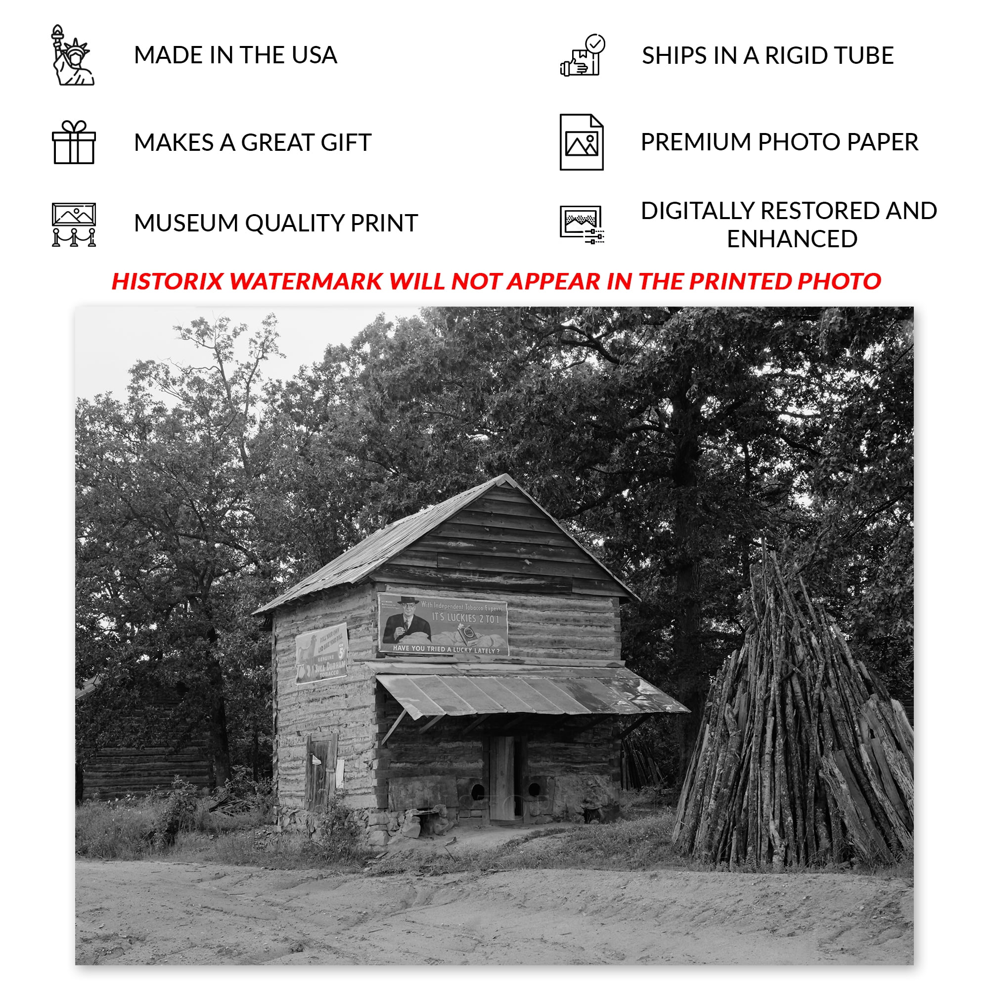 can you still buy log cabin tobacco HISTORIX Vintage 1939 Tobacco Barn Photo Print - Vintage Photo of A Tobacco  Barn Near Gordonton North Carolina Wall Art Poster Print