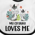 thumbnail image 4 of Inktastic Zebra My Granny Loves Me Boys or Girls Baby Bib, 4 of 4
