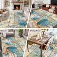 thumbnail image 5 of 8'x10' Area Rugs, Vintage Beige Coastal Indoor Outdoor Area Rug for Living Room Bedroom, Summer Beach Starfish Shell Coral Nautical Bathroom Rugs Kitchen Floor Carpet Mats Home Decor Aesthetic, 5 of 8
